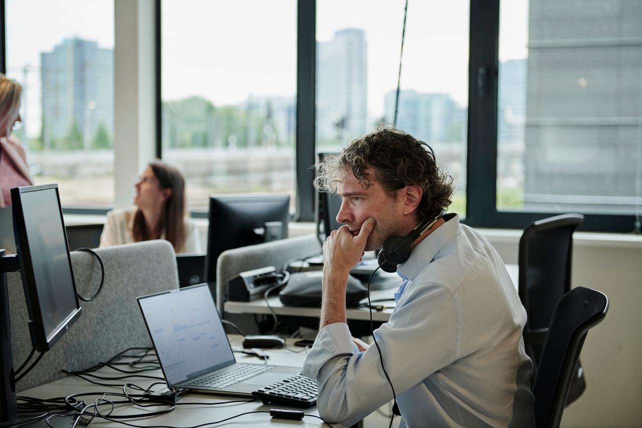 Man working on laptop