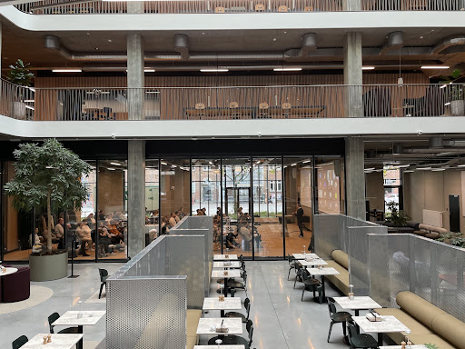 The Copenhagen office overlooking the cafeteria.