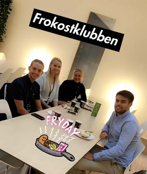 Management Trainees eating breakfast together