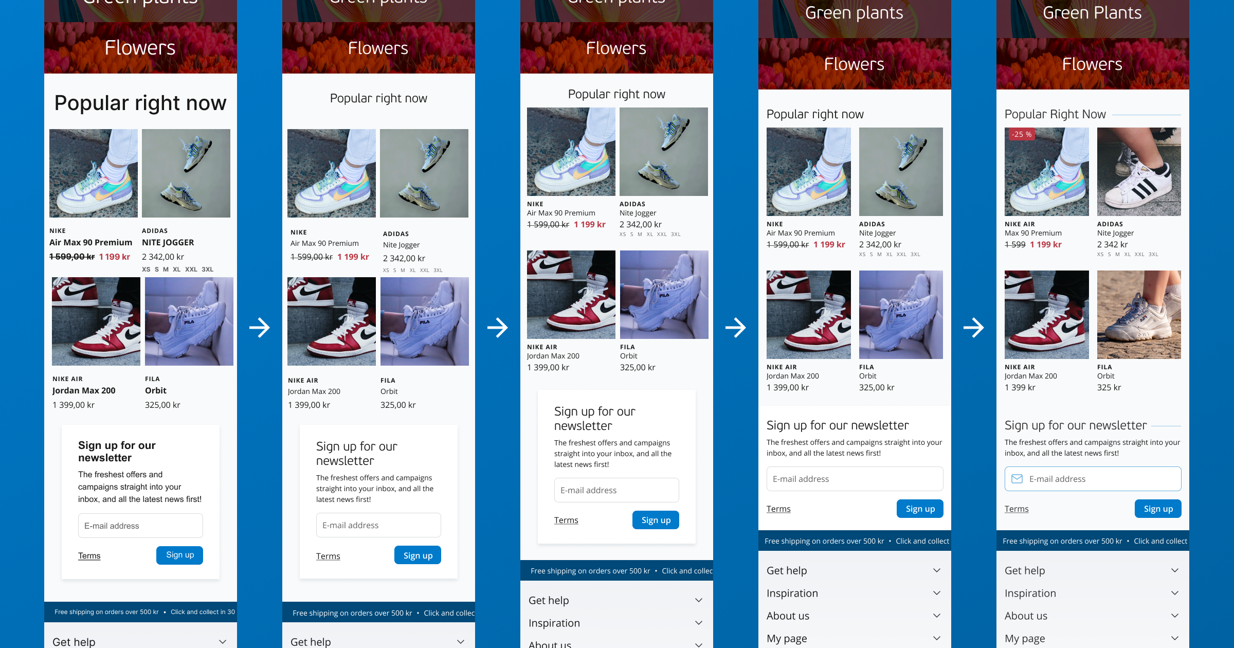 Timeline of user interface showing small steps and changes to get the clean, harmonious interface shown on top of the article