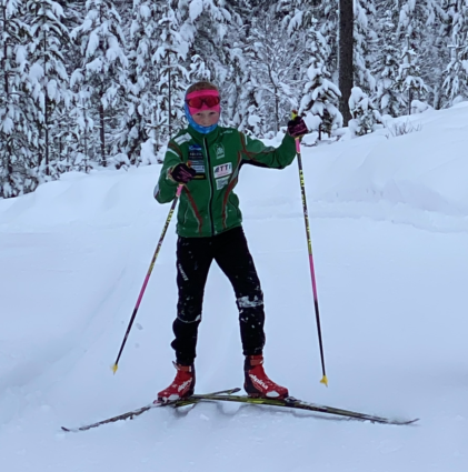 Olav (12 years old) out skiing